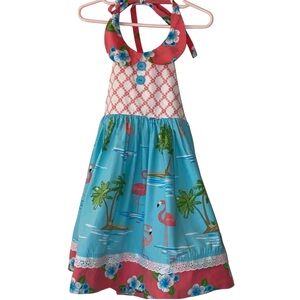 Eleanor Rose Flamingo Dress, Size 4/5 Girls